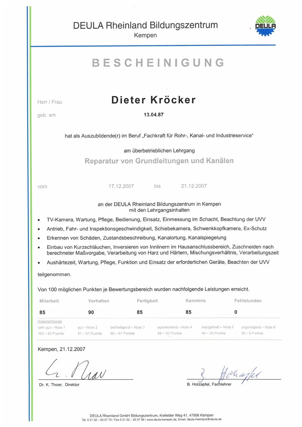 Zertifikat der Kaseo GmbH